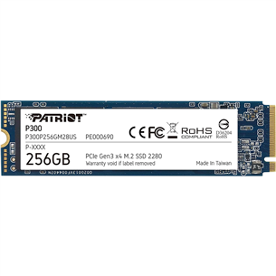 Patriot P300, 256 GB, M.2 PCIe Gen 3x4 - SSD P300P256GM28
