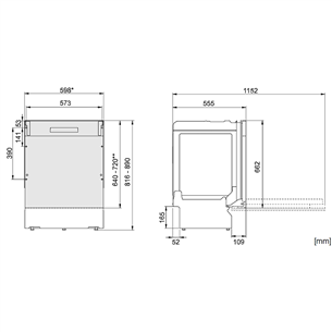 Hisense, 16 komplektų talpa, plotis 60 cm - Įmontuojama indaplovė