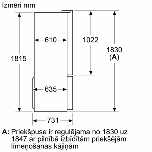 Bosch Series 6, French Door, 605 л, высота 183 см, нерж. сталь - SBS-холодильник