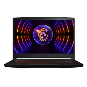 MSI Thin GF63 12UC, 15,6'' FHD, 144 Hz, i5, 16 GB, 512 GB, RTX 3050, ENG, black - Nešiojamas kompiuteris