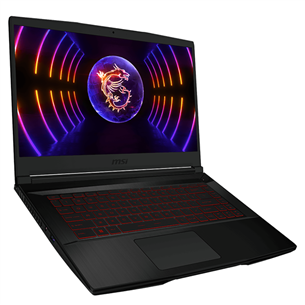 MSI Thin GF63 12UC, 15,6'' FHD, 144 Hz, i5, 16 GB, 512 GB, RTX 3050, ENG, black - Nešiojamas kompiuteris
