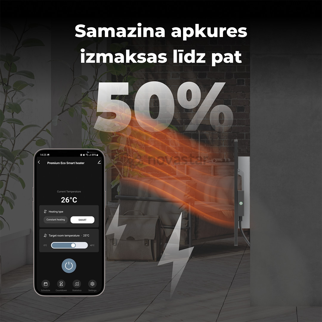 Aeno, 700+ W, black - Premium Eco Smart heater