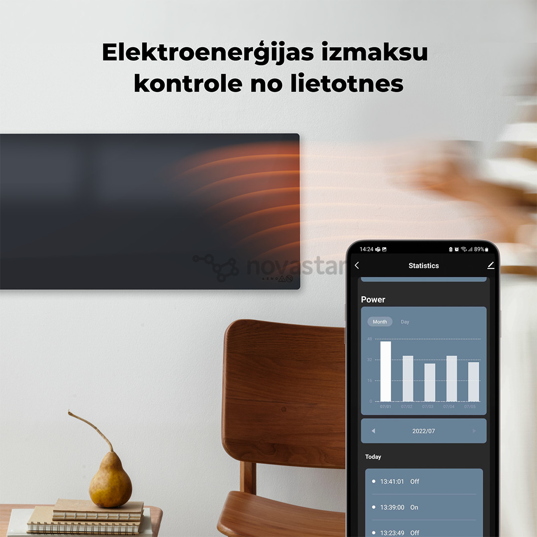 Aeno, 700+ W, pilkas - Šildytuvas