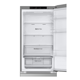 LG, NoFrost, 344 л, высота 186 см, серебристый - Холодильник