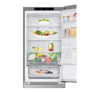 LG, NoFrost, 344 L, 186 cm, silver - Refrigerator