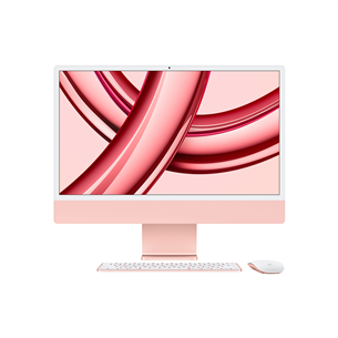Apple iMac 24" (2023), M3 8C/8C, 8 GB, 256 GB, ENG, pink - Stacionarus kompiuteris MQRD3ZE/A
