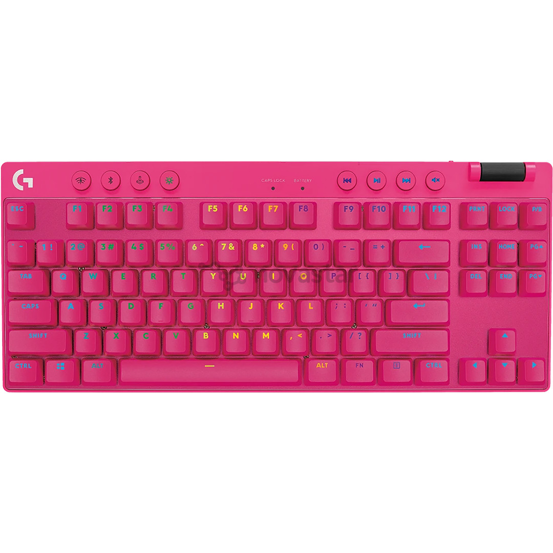 Logitech PRO X TKL, US, rožinė - Belaidė klaviatūra