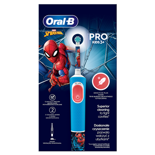 Braun Oral-B Vitality PRO Kids, Spiderman - Электрическая зубная щетка + дорожный футляр