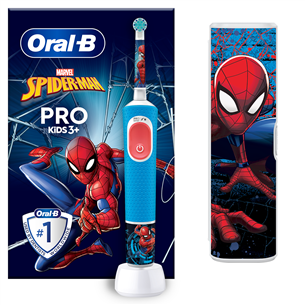 Braun Oral-B Vitality PRO Kids, Spiderman - Elektrinis dantų šepetėlis + nešiojimo dėklas