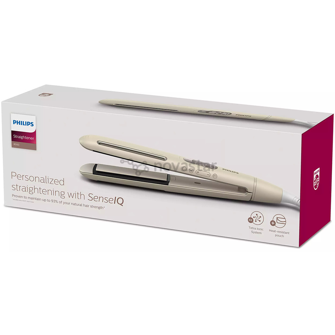 Philips 8000 Series SenseIQ, smėlio spalvos - Plaukų tiesintuvas