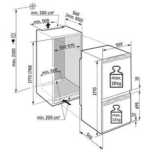 Įmontuojamas šaldytuvas Liebherr ICND5123-20