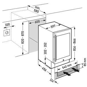 Įmontuojamas vyno šaldytuvas Liebherr UWTES1672-22