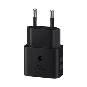 Samsung, USB-C, 25 W, black - Maitinimo adapteris ir USB-C laidas