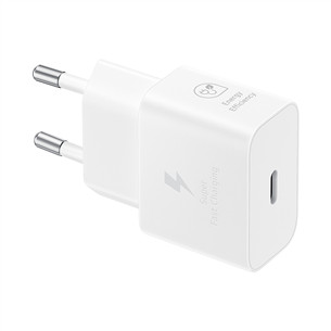 Samsung, USB-C, 25 W, baltas - Maitinimo adapteris ir USB-C laidas