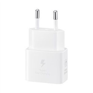 Samsung, USB-C, 25 W, white - Maitinimo adapteris ir USB-C laidas