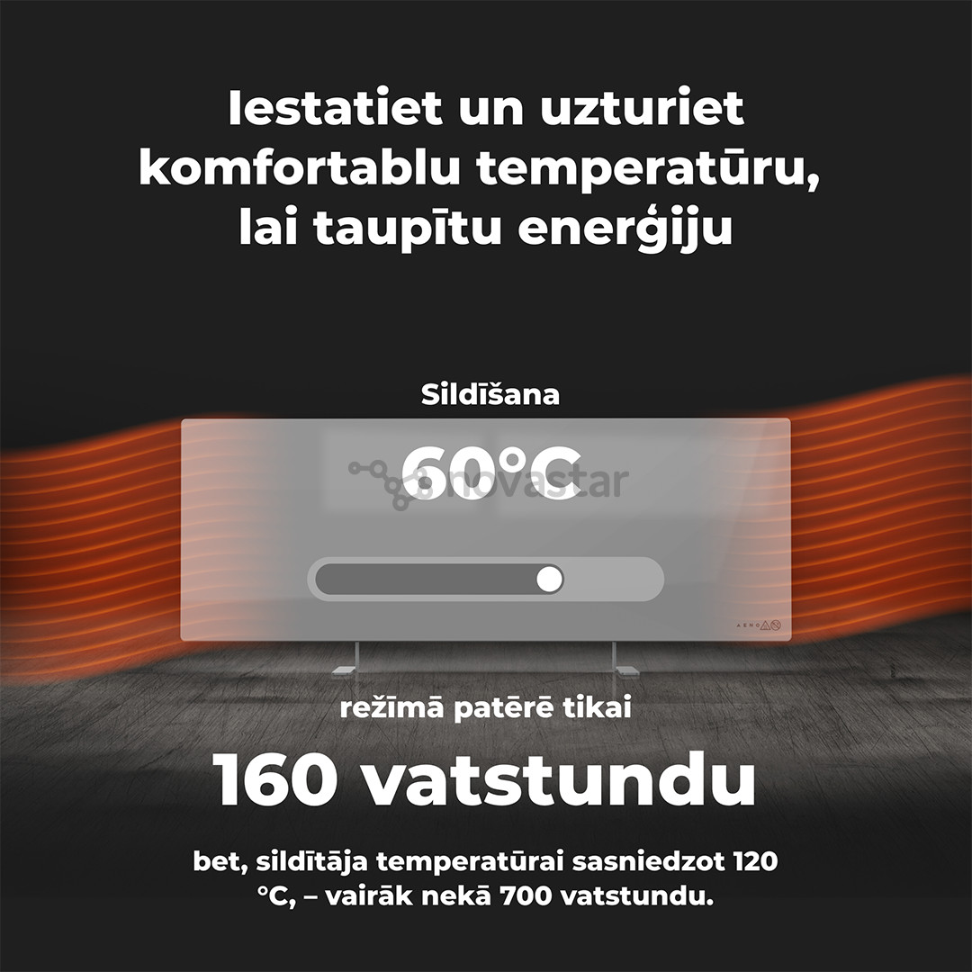 Aeno, 700+ W, pilkas - Šildytuvas
