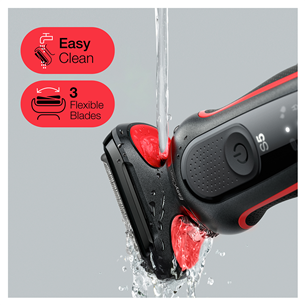 Braun Series 5, Wet & Dry, black/red - Barzdaskutė