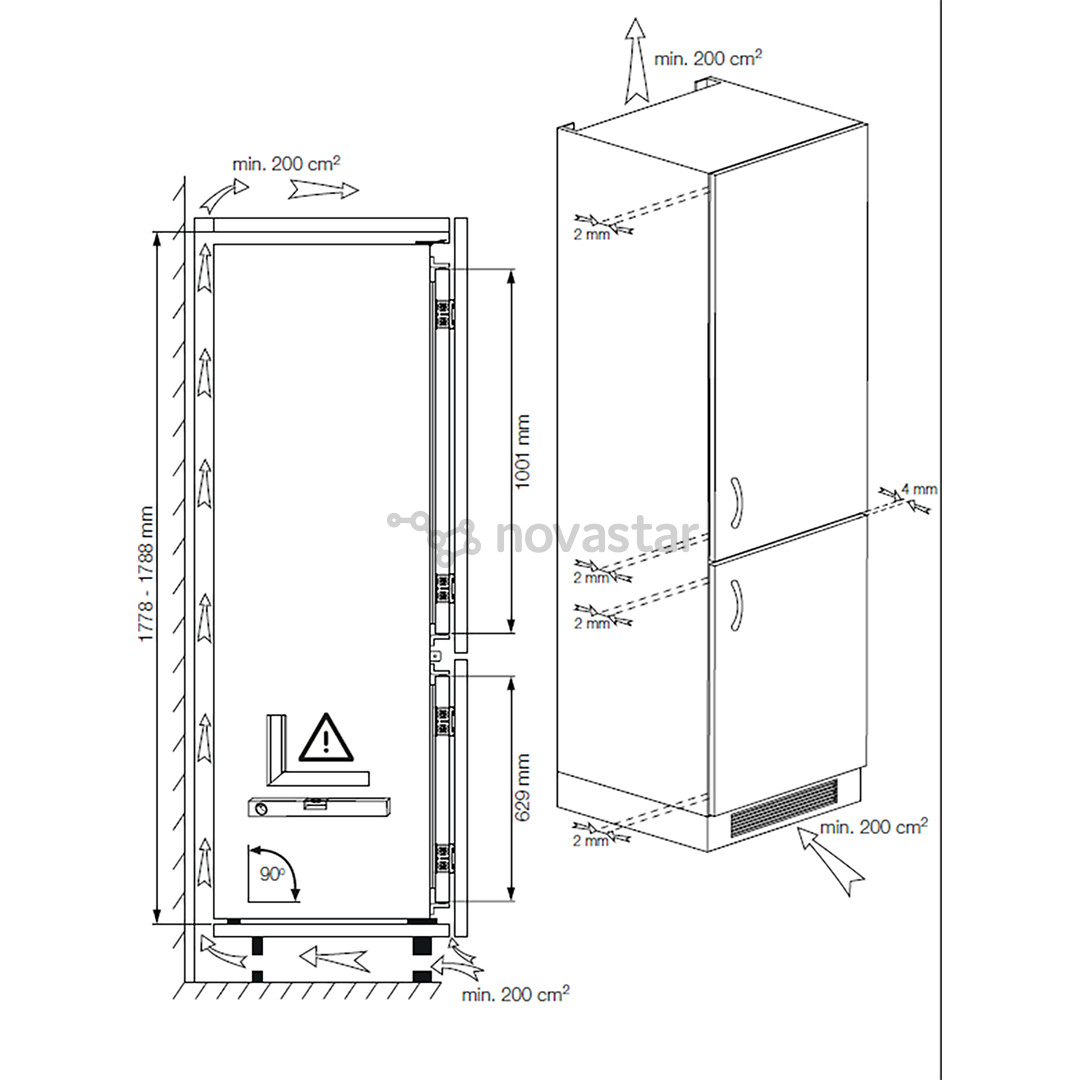 Įmontuojamas šaldytuvas Beko BCSA285K3SN