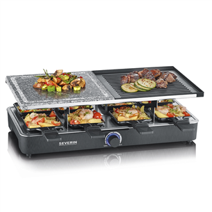 Severin, 1300 W, black - Raclette grill with grill-stone and grill plate