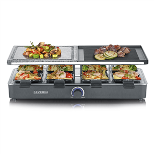 Severin, 1300 W, black - Raclette grill with grill-stone and grill plate