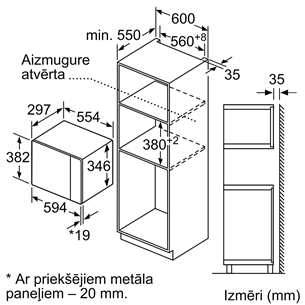 Įmontuojama mikrobangų krosnelė Bosch BFL523MS0