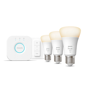 Philips Hue Starter Kit, Bridge, Dimmer, 3x E27, white - Smart light starter kit 929002469204