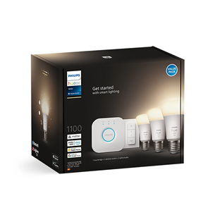 Philips Hue Starter Kit, Bridge, Dimmer, 3x E27, white - Išmaniųjų lempučių rinkinys