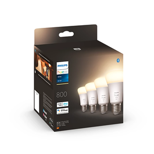 Philips Hue White, E27, white, 4 vnt. - Išmaniosios lemputės