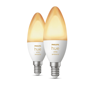 Philips Hue White Ambiance, E14, white, 2 vnt. - Išmaniosios lemputės 929002294404