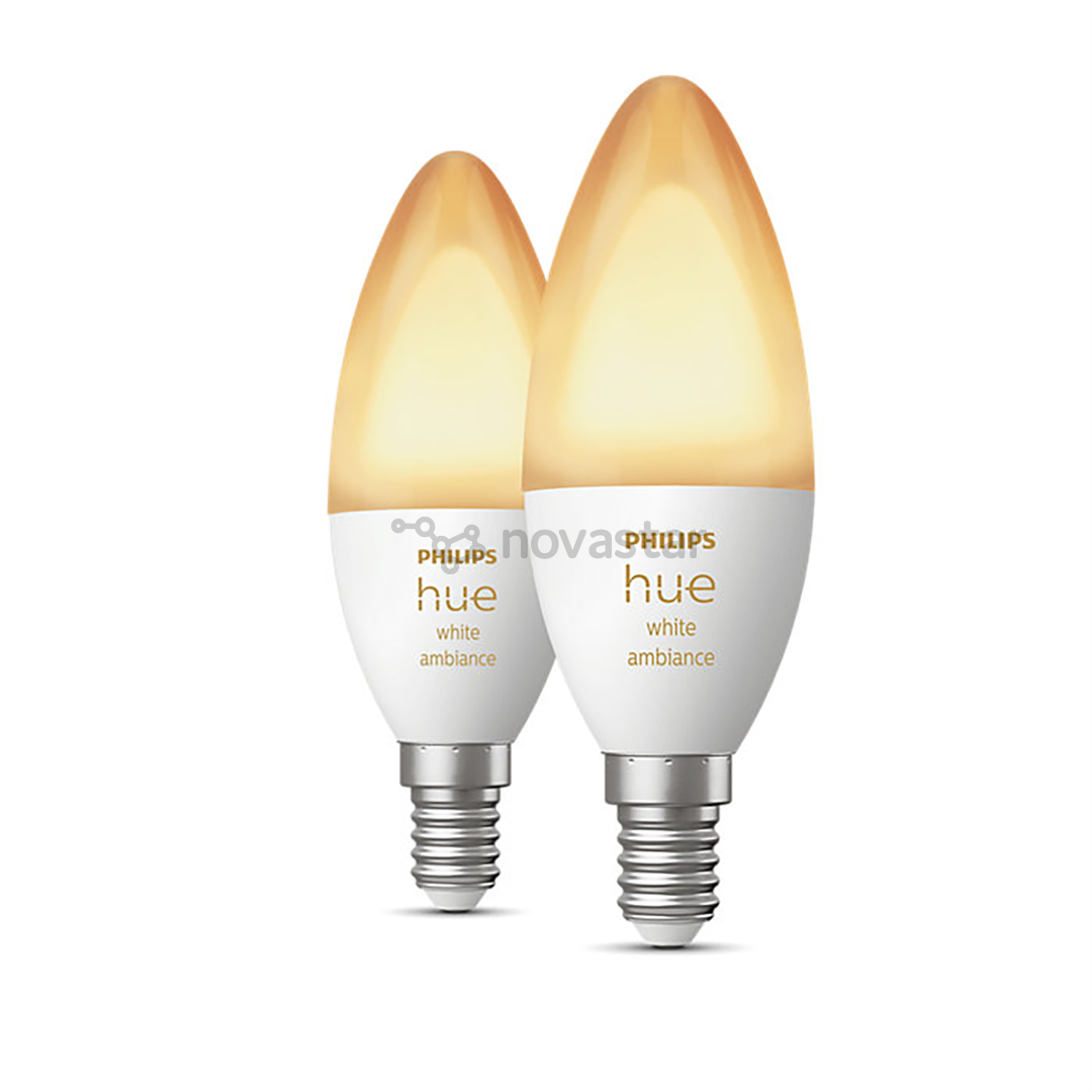 Philips Hue White Ambiance, E14, белый, 2 шт. - Умные лампы