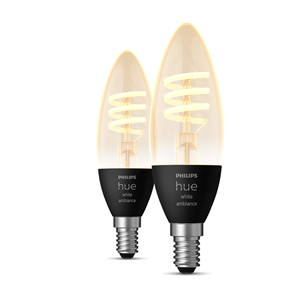 Philips Hue White Ambiance, E14, filament, white, 2 vnt. - Išmanioji lemputė
