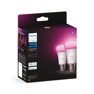 Philips Hue White and Color Ambiance 800, E27, color, 2 vnt. - Išmaniosios lemputės