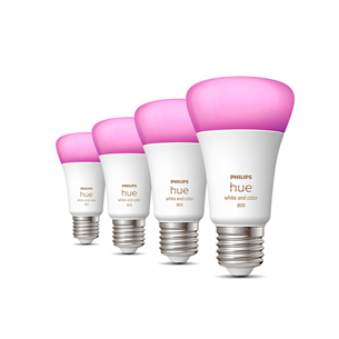 Philips Hue White and Color Ambiance 800, E27, цветной, 4 шт. - Умные лампы 929002489604