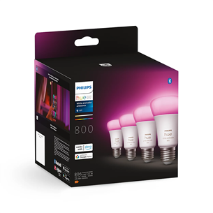 Philips Hue White and Color Ambiance 800, E27, цветной, 4 шт. - Умные лампы