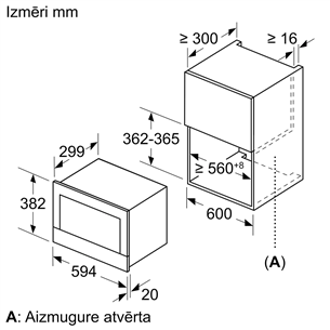 Įmontuojama mikrobangų krosnelė Bosch BFL634GB1