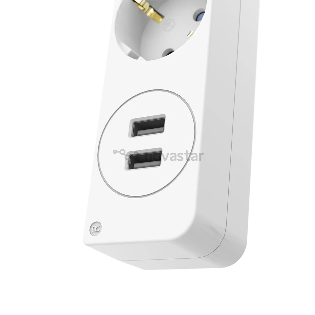 Hama Power Strip, 5-way, 2x USB-A, 17 W, 1.4 m, baltas - Šakotuvas