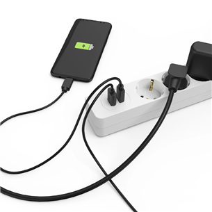 Hama Power Strip, 5-way, 2x USB-A, 17 W, 1.4 m, baltas - Šakotuvas