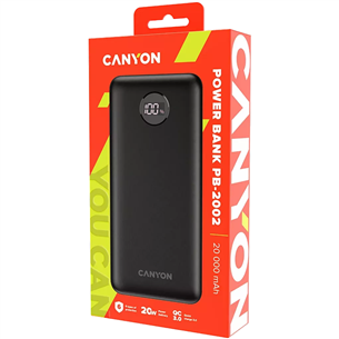 Canyon PB-2002, 20000 mAh, black - Išorinė baterija
