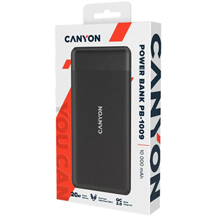 Canyon PB-1009, 10000 mAh, black - Išorinė baterija