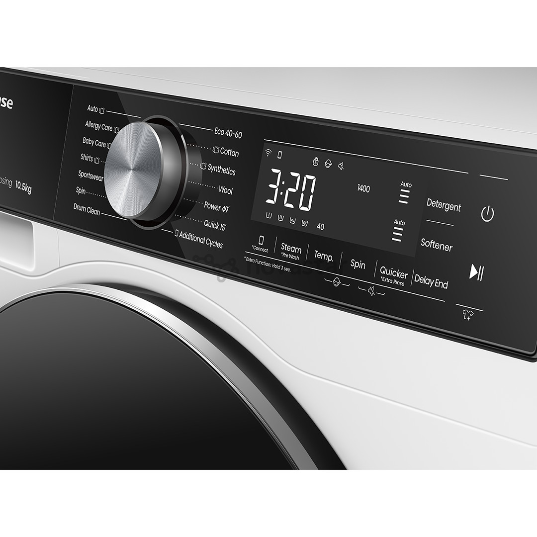 Hisense 10,5 kg + 10 kg, 1400 aps./min. - Skalbimo mašina su džiovykle