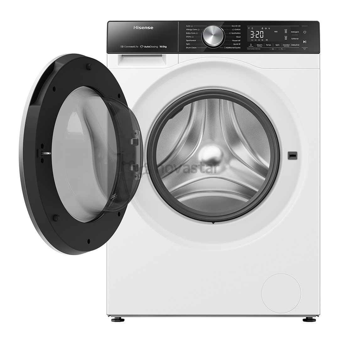 Hisense 10,5 kg + 10 kg, 1400 aps./min. - Skalbimo mašina su džiovykle