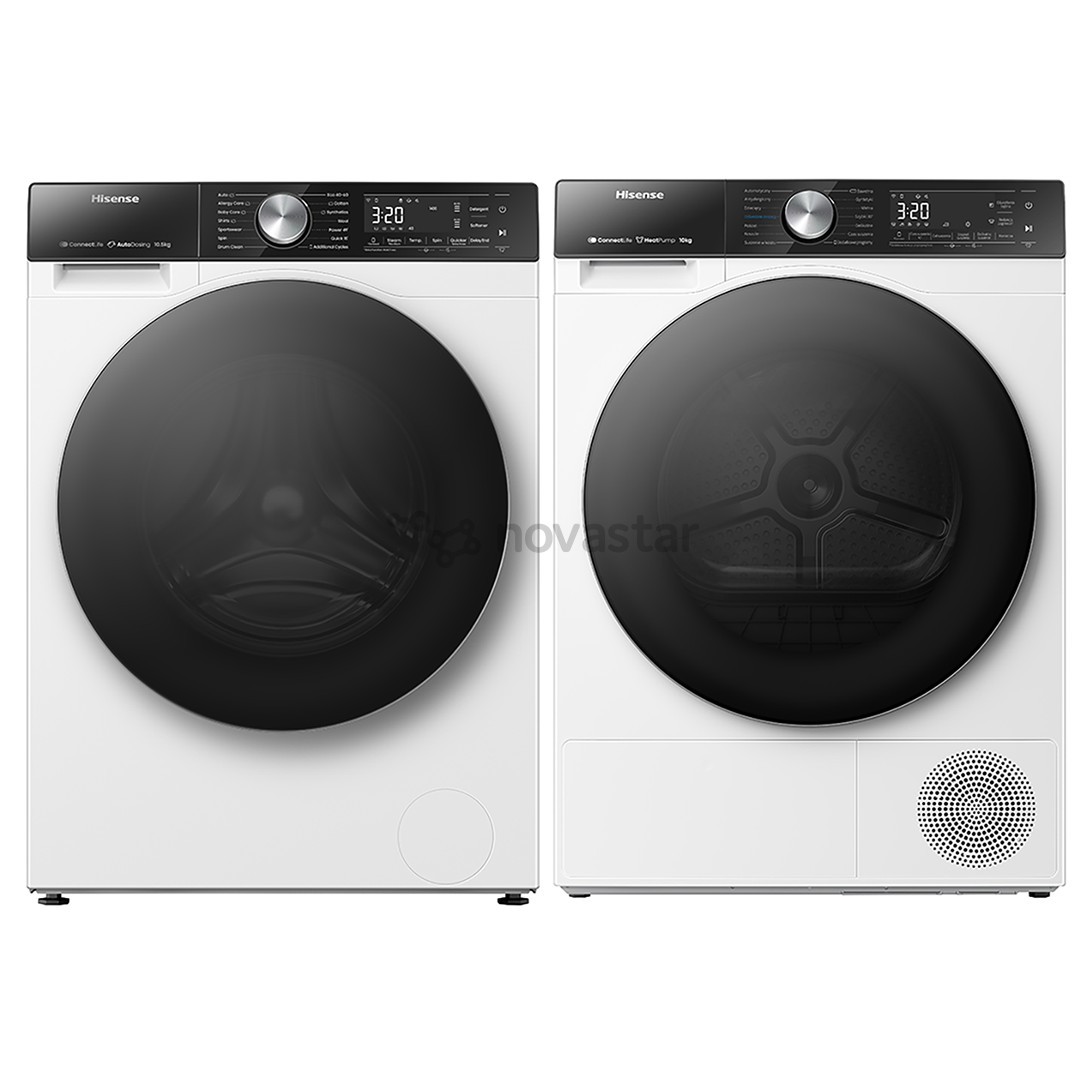 Hisense 10,5 kg + 10 kg, 1400 aps./min. - Skalbimo mašina su džiovykle