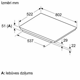 Bosch Series 6, plotis 80,2 cm, frameless, juoda - Kaitlentė