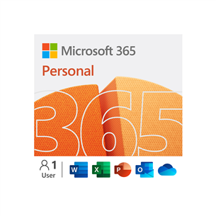 Microsoft 365 Personal, 12 mėnesių prenumerata, 1 naudotojas / 5 įrenginiai, 1 TB OneDrive, ENG - Programinė įranga