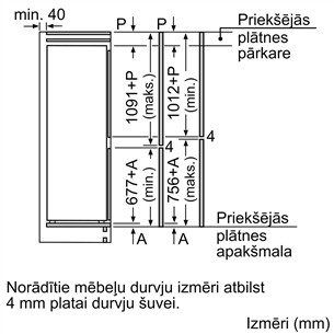 Bosch, Series 2, NoFrost, 260 L, 178 cm - Įmontuojamas šaldytuvas