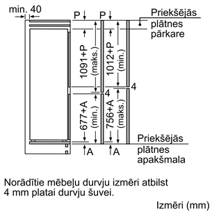 Bosch, Series 2, NoFrost, 260 L, 178 cm - Įmontuojamas šaldytuvas