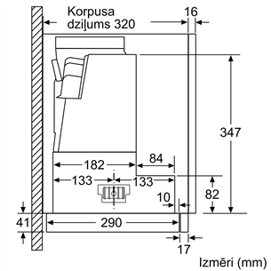 Bosch, 728 м³/ч, ширина 59,8 см, серебристый - Интегрируемая вытяжка