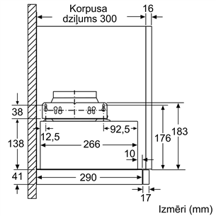 Bosch, 405 m³/h, width 59.8 cm, silver - Built-in Cooker Hood