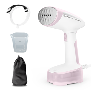 Tefal Access' Steam Pocket, 1300 W, white/pink - Foldable handheld garment steamer