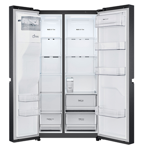 LG, NoFrost, SBS, 634 L, 179 cm, black - Refrigerator